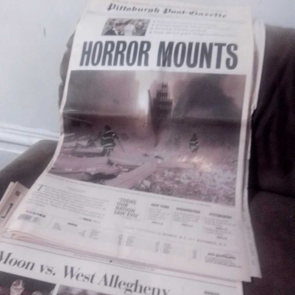 Pittsburgh Post-Gazette final issue of the world trade center on the 12th